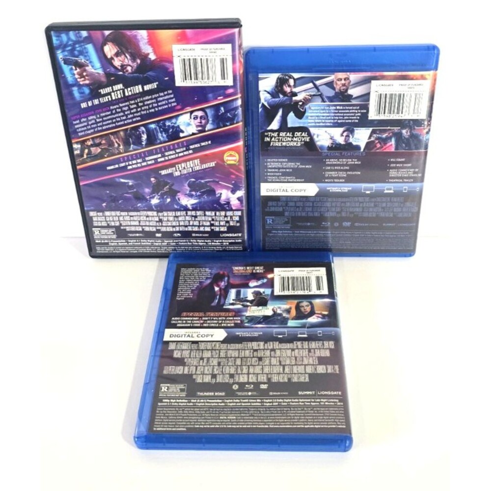 John Wick 1, 2 & 3 Movies Blue-ray & DVD Keanu Reeves - Picture 2 of 8